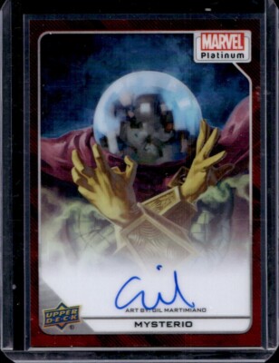 Mysterio von Gil Martimiano Auto 2023 UD Marvel Platinum Red Autogramm