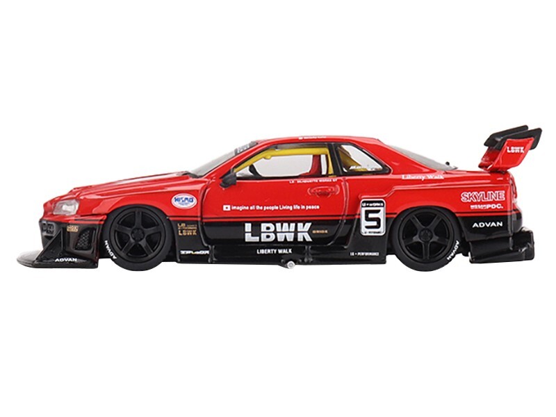NISSAN SKYLINE LB-ER34 SUPER SILHOUETTE RHD #5 RED & BLACK 1/64