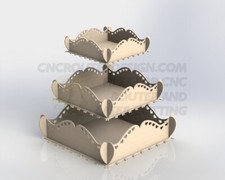 DXF per Taglio Laser di 3 Vassoi Cuore Aspire ArtCAM VCarve Lavorazione Legno 078