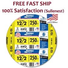 Southwire Romex 250' 12-2 WG Non-Metallic Cable Copper Electrical Wire NM-B 12/2