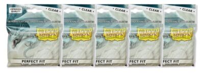 BUNDLE 5x100 Dragon Shield Standard Perfect Fit Sleeves Clear/Clear SIDELOADING