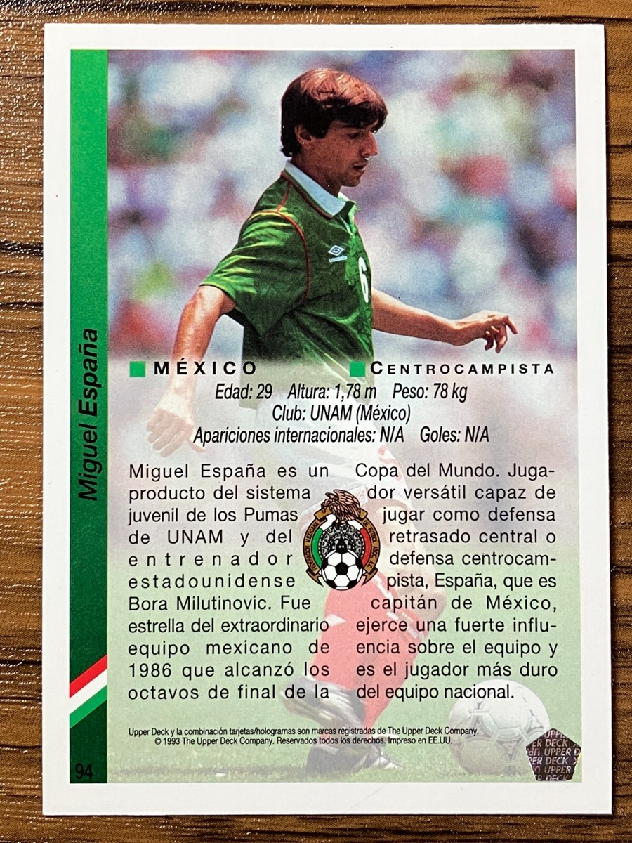 Upper Deck 1993 World Cup USA Soccer Card #94 Miguel Espana Mexico