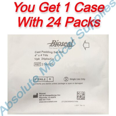*24-Packs* Bioseal Sof-Rol Cast Padding 4'' x 4 Yards Sterile 3144/24
