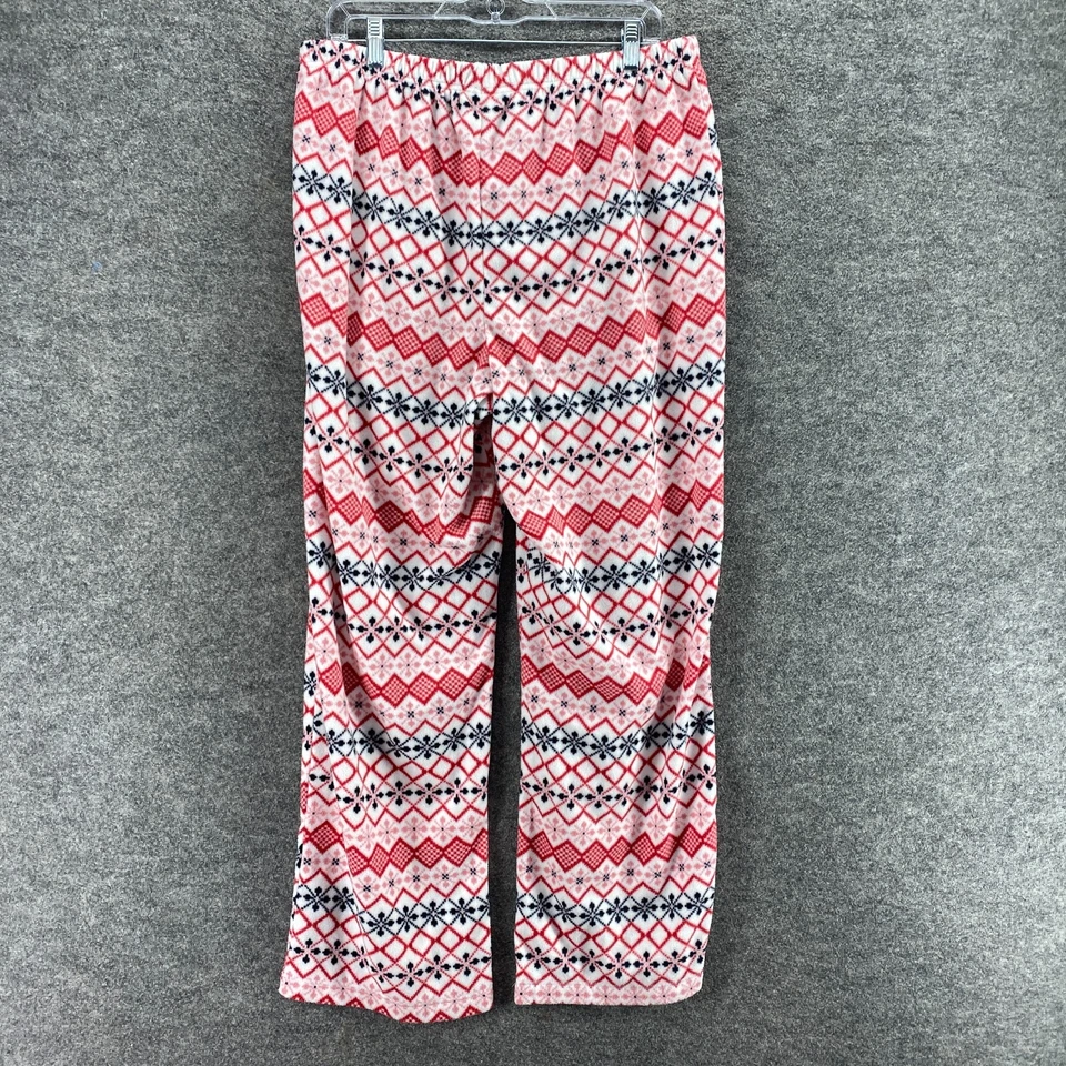 Pantalones de pijama Croft & Barrow para mujer L grandes rosa geométrico tiro alto polar dormir Foto 2 de 4