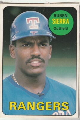 FREE SHIPPING-NRMINT TO VG- 1990 RUBEN SIERRA RANGERS #40 PLUS BONUS CARDS