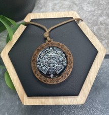 22-28  Sweater Leather Necklace With 2  Wood Pendant New Free Ship B3110