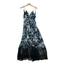 New Express Floral Print FairyCore Strappy Lace Trim Maxi Dress size 4 Petite