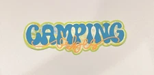 Camping Vibes Scrapbook Title Handmade Paper Pierced Die Cut