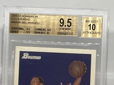 Topps Bill Russell Basketball Autographed Sports Trading Cards