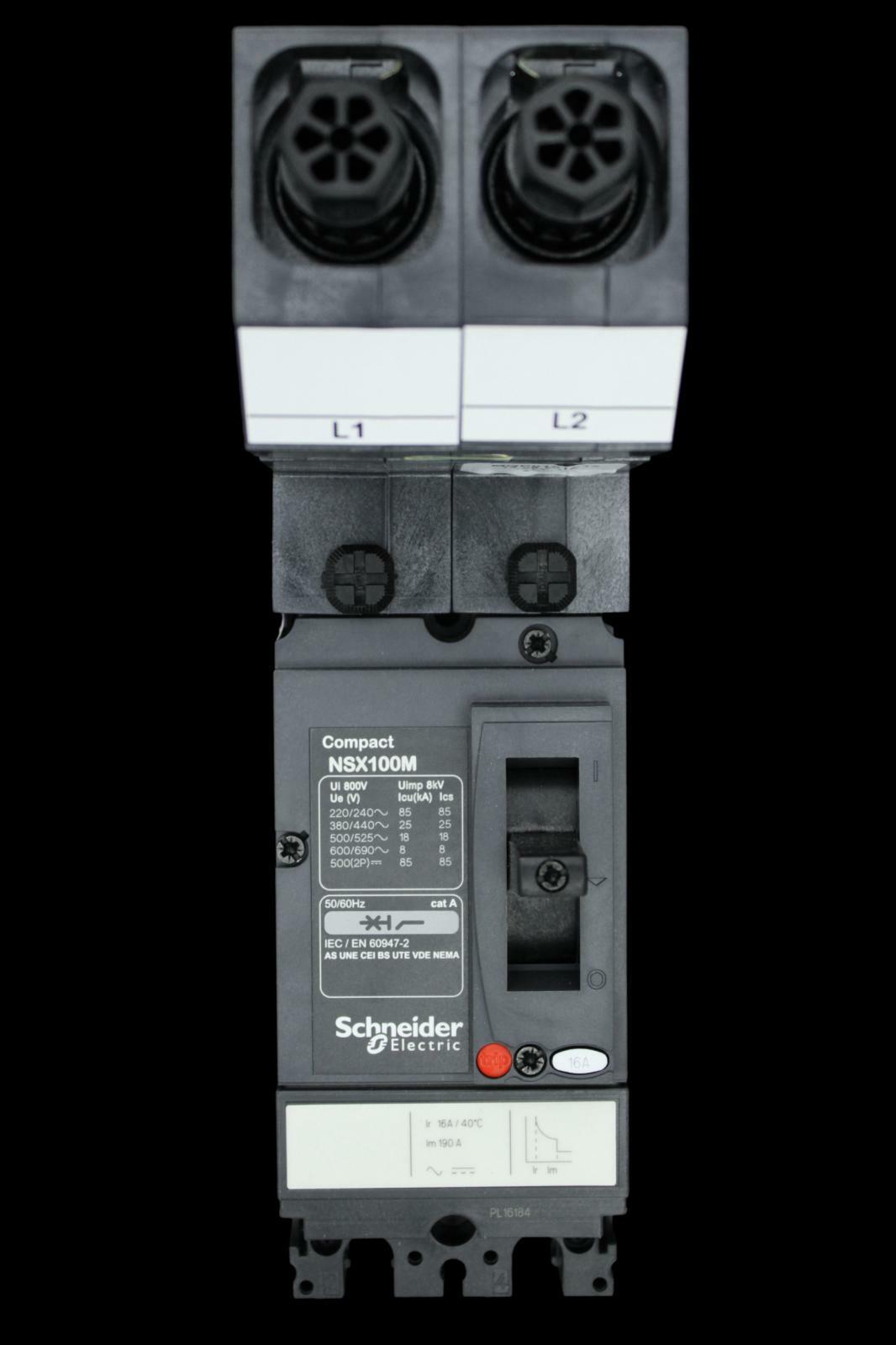SCHNEIDER 16 AMP 25kA DOUBLE POLE MCCB MGP0162L12 NSX100M