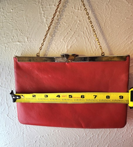 Vintage Etra Red Maroon Burgundy Envelope Clutch Purse Handbag - Picture 10 of 10