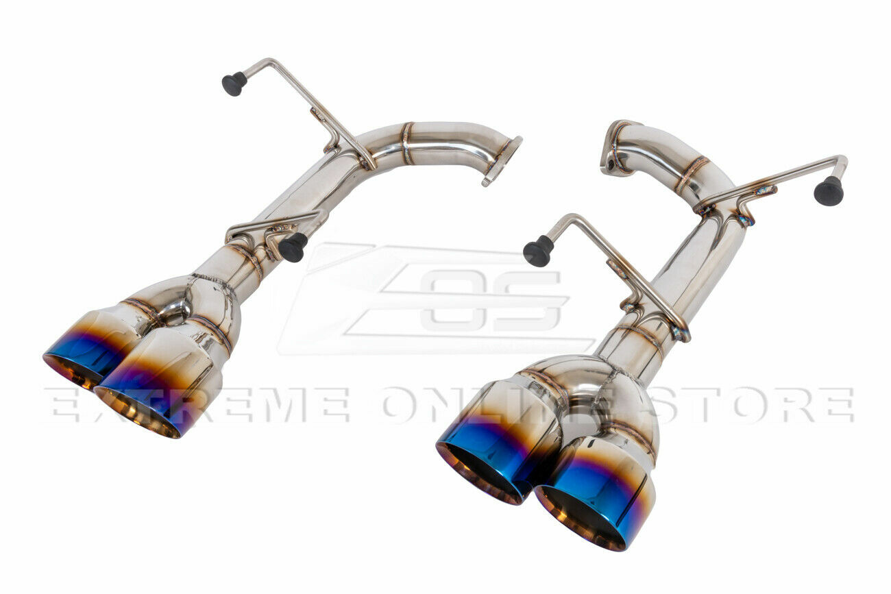 Quad Burnt Tips Exhaust For 1521 Subaru WRX STi Muffler Delete Axle