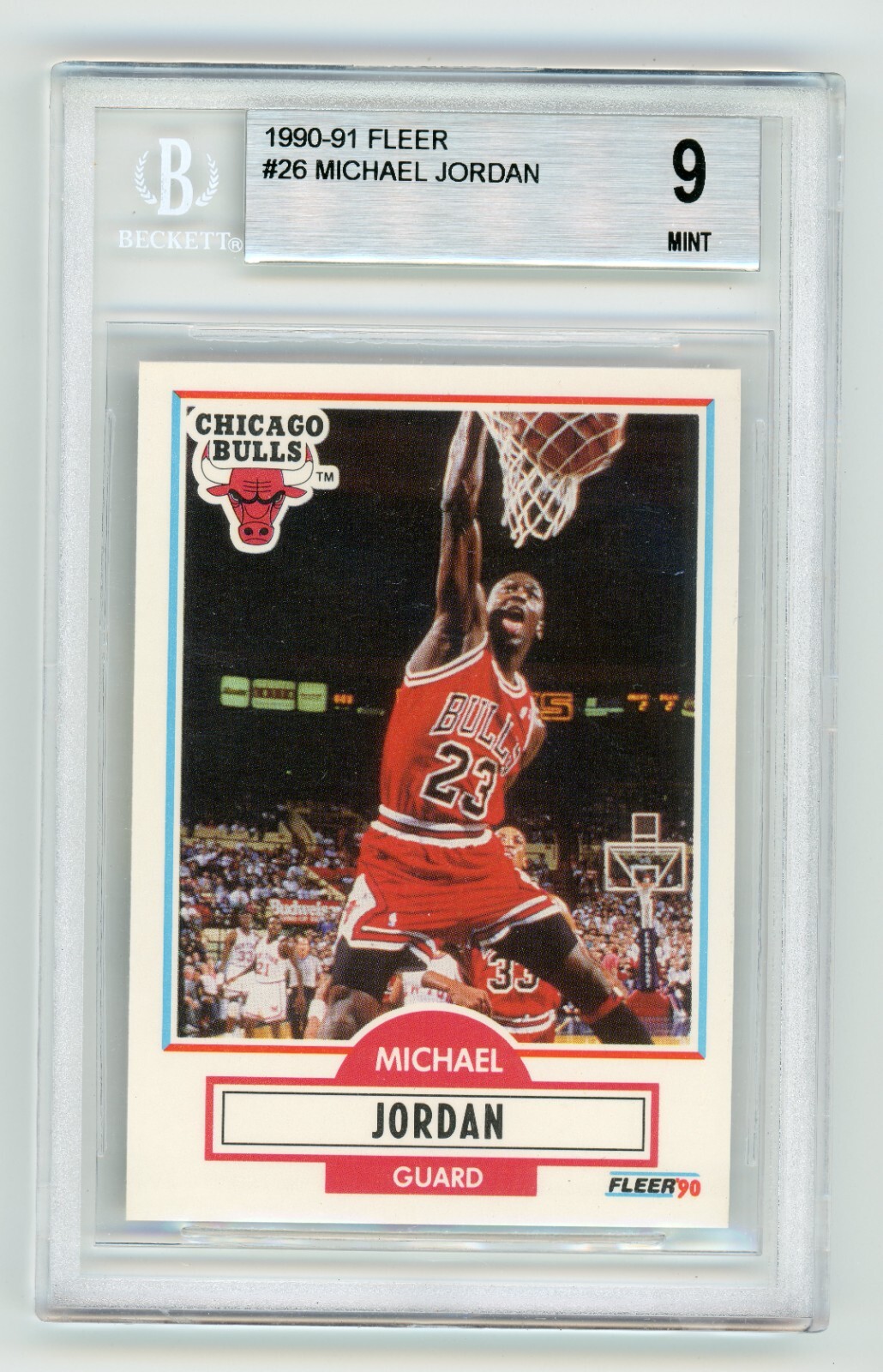 1990-91 Fleer Basketball #26 Michael Jordan Chicago Bulls HOF BGS 9