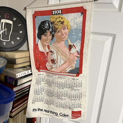 CLOTH COCA COLA CALENDAR FROM 1974 ~ EXCELLENT CONDITION | eBay