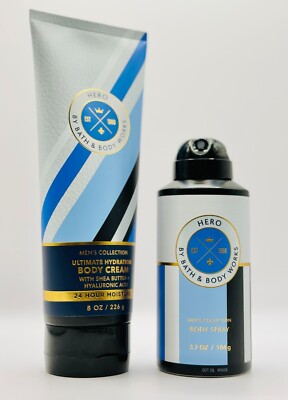 Bath and Body Works Hero For Men Full Size Body Cream + Body Spray