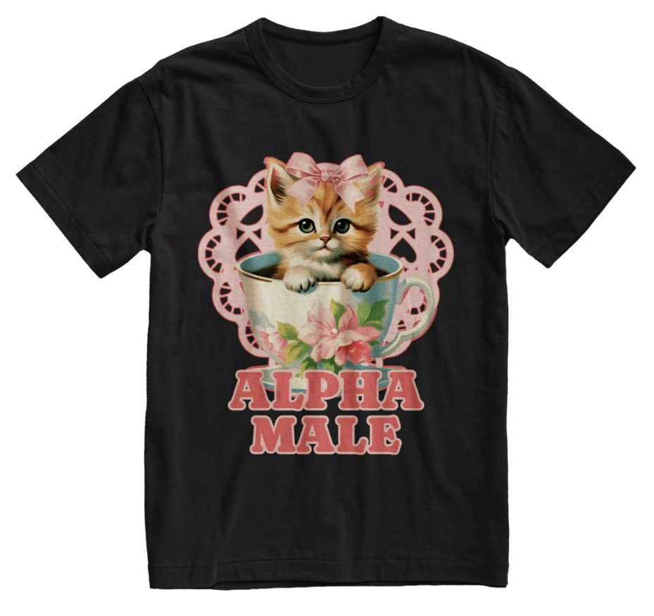 Alpha Male Funny Kitten Tshirt, Funny Cat Meme Shirt Size S-5XL