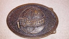 VINTAGE 1970s  SCHLITZ  BREWING COMPANY BEER BELT BUCKLE C.D.C. ASSOC. INC.
