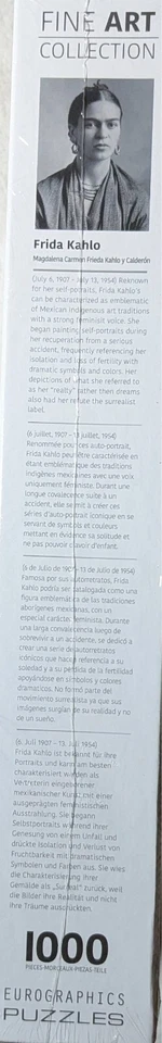 Frida Kahlo Self Portrait Jigsaw Puzzle 1000pc Eurographics - Image 4 of 4