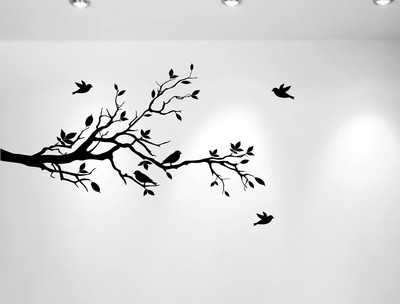 Tree Branches Wall Decal Love Birds Vinyl Sticker Nursery Leaves 56'' W X 28'' H