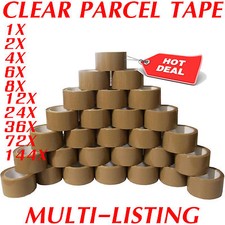 STRONG BROWN PARCEL PACKING PACKAGING TAPE SELLOTAPE CARTON SEALING 48MM X 66M