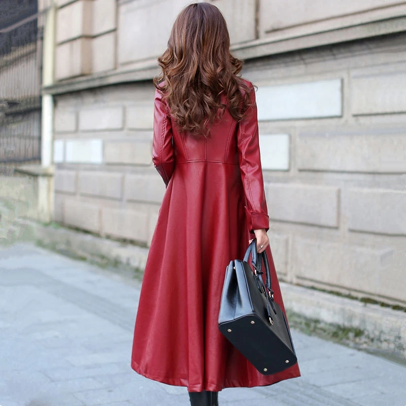 Louis VuittonRed Leather Trench Coat  Red leather dress, Leather trench  coat, Coats for women