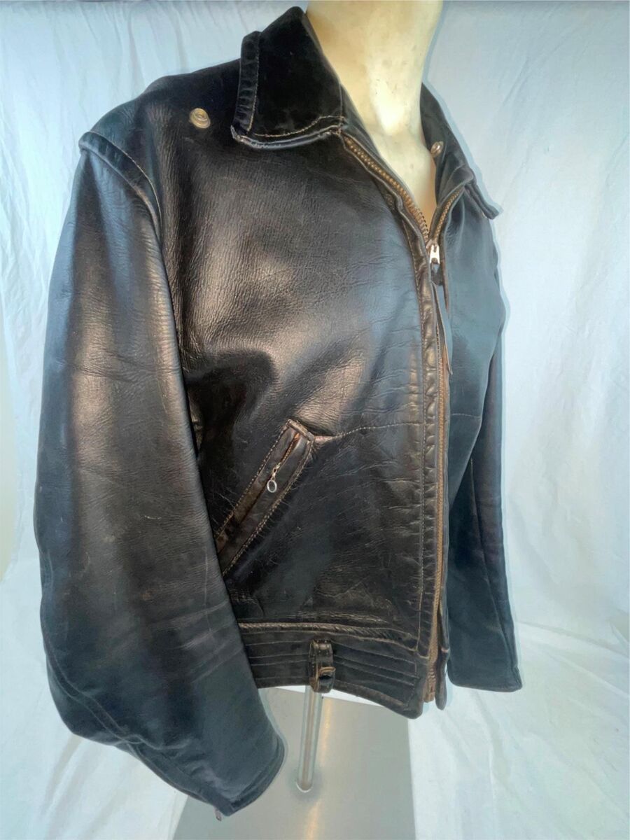 VTG 50S MENS M CAL LEATHER CHP POLICE HORSEHIDE LEATHER VTG 50S MENS M CAL LEATHER CHP POLICE HORSEHIDE LEATHER