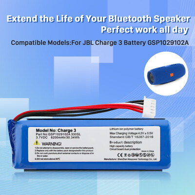 CHUNCAIL - Voor JBL Charge3 Lithiumbatterij GSP1029102A