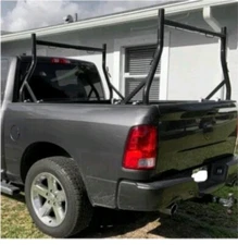 OUTPRIZE No-Drill Truck Rack, Heavy Duty Steel Extendable Truck Bed Ladder Ra...