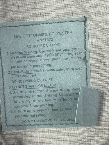 rothco Military BDU combat cargo shorts Small Regular khaki z4 - Picture 9 of 9