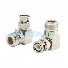 1x N Type Female Jack to BNC Male Plug Right Angle RA RF Adapter Coax Connector