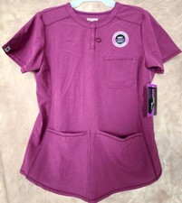XS Scrubstar Supreme Stretch Performance V-Neck Scrub Top Women's Size  Wine