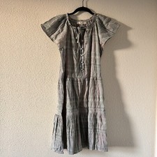 LOFT Tiered Dress Women’s Size Small Flutter Cap Sleeve Summer Prairie Peasant