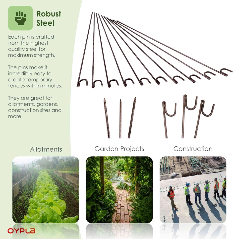 Steel Metal Barrier Fencing Fence Pins Post Stakes 10mm x 1150mm Pack Of 10 - Image 3 of 4