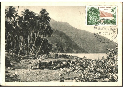 FRANCE 1957 - Tourism " Gaudeloupe " - 1v , Scott# 850 - maximum Card
