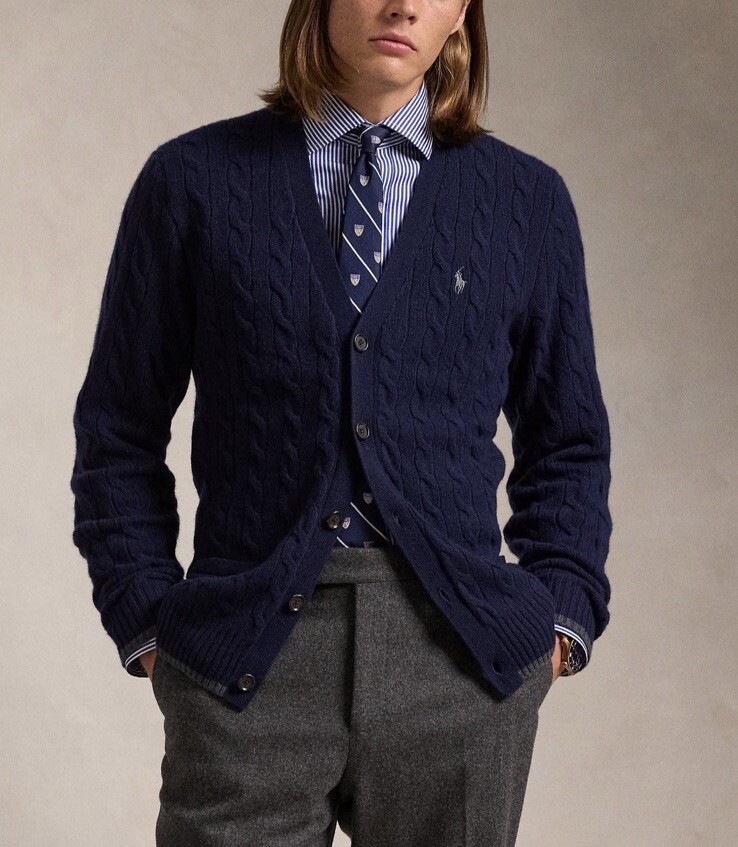 Polo Ralph Lauren ネイビーカーディガン Polo Ralph Lauren Cable-Knit Cardigan | Saks Fifth Avenue