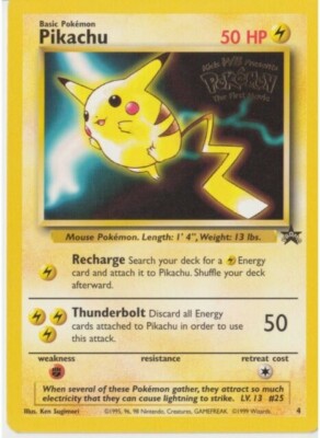 Vintage 1999 Pikachu Promo Pokemon Card #4 Mint | eBay
