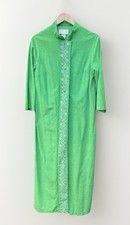 Vintage Sears Best At Home Wear Green Floral Pattern Robe Caftan