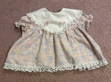 Vintage 24 Months Floral Peter Pan Collar Lace Circle Dress Cottagecore Granny