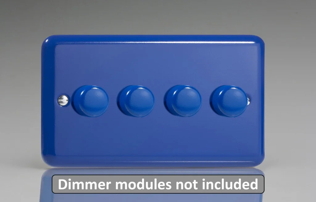 Dimmer Blue Matrix Faceplate Kit Lily Reflex 4-Gang Varilight WYD4.RB
