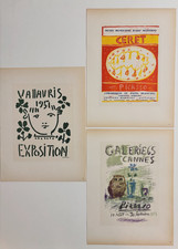 Pablo PICASSO : 3 lithographies anciennes, Mourlot, signées 1959