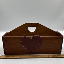 VTG Primitive Wooden Tool Caddy Tote Country Farmhouse Decorative Storage Box