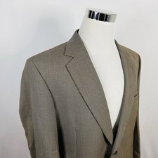 Jos A Bank 42R Sport Coat 100 Wool Gold Houndstooth Two Button Lined Vented