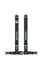 Takata Racing Drift Iii Seat Belt Harness 4-pt 3 Shoulder 2 Lap Snap-on Black