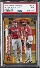 2020 TOPPS UPDATE GOLD FOIL #U261 JUSTIN UPTON/MIKE TROUT PSA 9