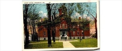 Red Brick Courthouse View Postcard 1900s Frederick MD Marken & Bielfeld