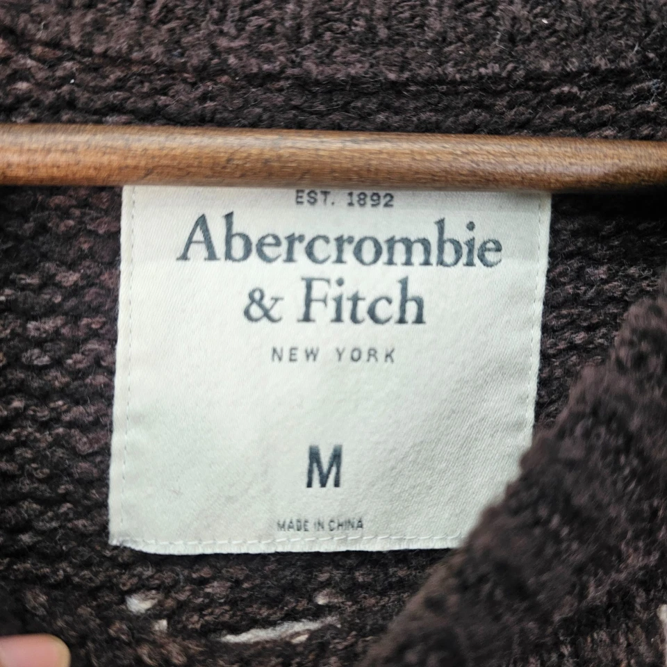 Abercrombie Fitch Sweater Mens S Hot Chocolate Fair Isle Nordic Chunky Fall Prep - Image 3 of 4