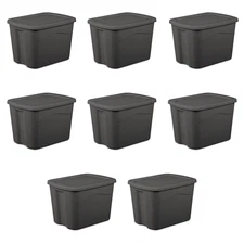 Large Storage Bin 18 Gallon Plastic Tote Box Stackable Container Snap On Lid 8