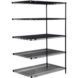 Nexel 5 Shelf Black Epoxy Wire Shelving Unit Add On 48''''W x 30''''D x 74''''H