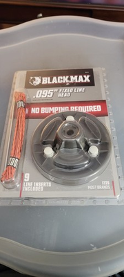 #ad Black Max .095 inch Fixed Line Trimmer Head with Replacement Line W Inserts New $15.99