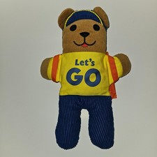 VTG Johnson Johnson Brown Bear Plush Toy Let's Go Yellow Shirt Orange Backpack